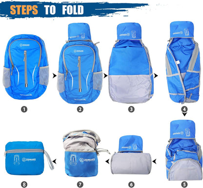 Ultra Lightweight Packable Backpack 25L - Foldable Hiking Backpacks Water Resistant Small Folding Daypack for Travel(Navy Blue)