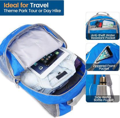 Ultra Lightweight Packable Backpack 25L - Foldable Hiking Backpacks Water Resistant Small Folding Daypack for Travel(Navy Blue)