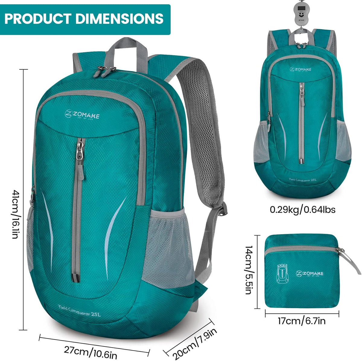 Ultra Lightweight Packable Backpack 25L - Foldable Hiking Backpacks Water Resistant Small Folding Daypack for Travel(Navy Blue)