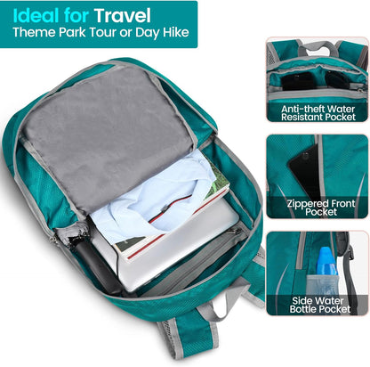 Ultra Lightweight Packable Backpack 25L - Foldable Hiking Backpacks Water Resistant Small Folding Daypack for Travel(Navy Blue)