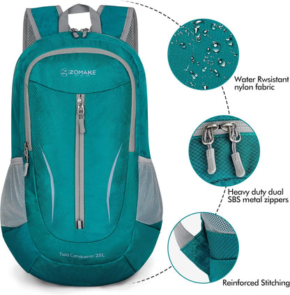 Ultra Lightweight Packable Backpack 25L - Foldable Hiking Backpacks Water Resistant Small Folding Daypack for Travel(Navy Blue)