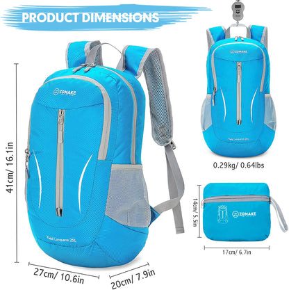 Ultra Lightweight Packable Backpack 25L - Foldable Hiking Backpacks Water Resistant Small Folding Daypack for Travel(Navy Blue)
