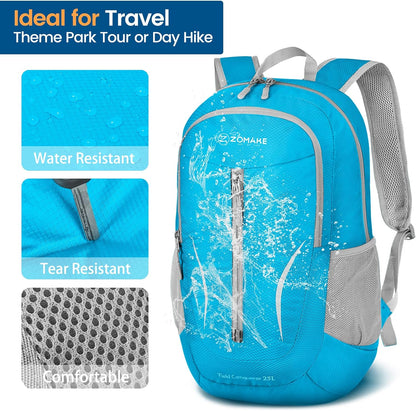 Ultra Lightweight Packable Backpack 25L - Foldable Hiking Backpacks Water Resistant Small Folding Daypack for Travel(Navy Blue)