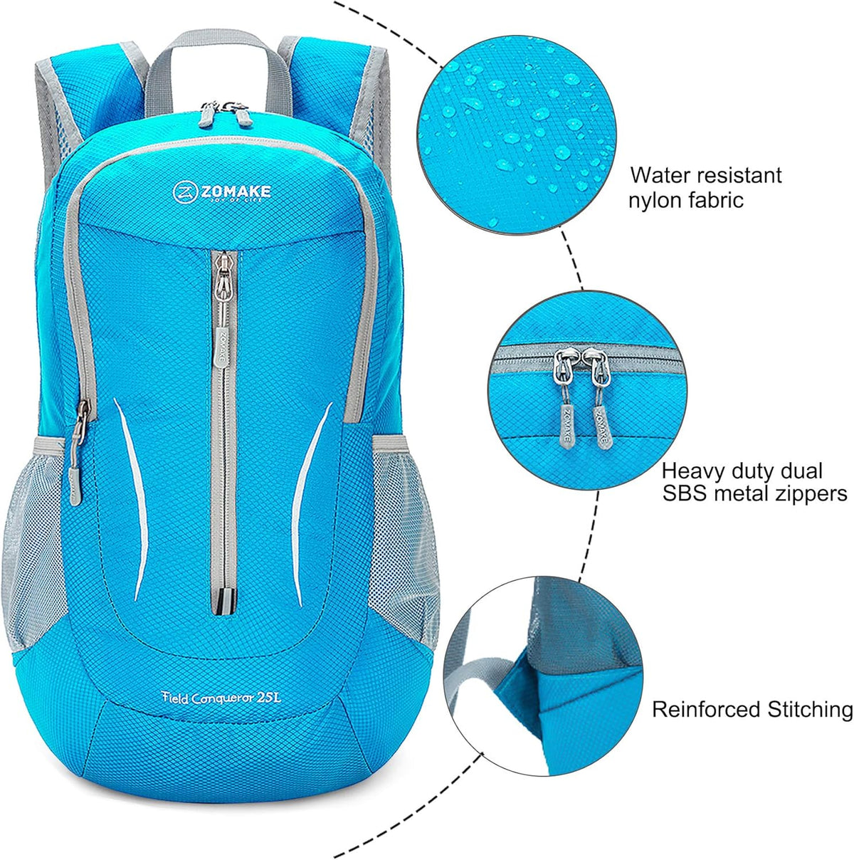 Ultra Lightweight Packable Backpack 25L - Foldable Hiking Backpacks Water Resistant Small Folding Daypack for Travel(Navy Blue)