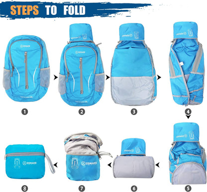 Ultra Lightweight Packable Backpack 25L - Foldable Hiking Backpacks Water Resistant Small Folding Daypack for Travel(Navy Blue)