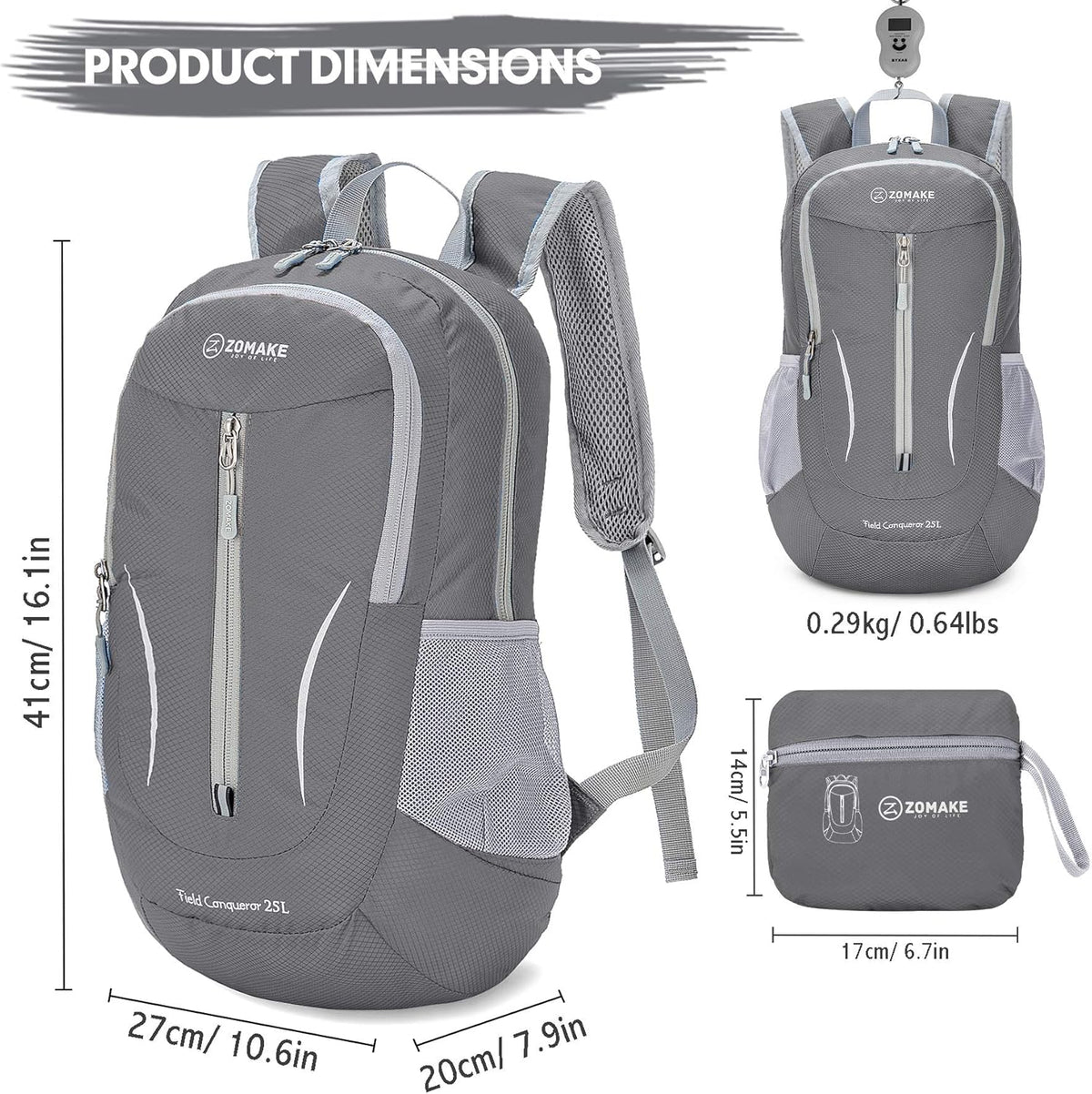 Ultra Lightweight Packable Backpack 25L - Foldable Hiking Backpacks Water Resistant Small Folding Daypack for Travel(Navy Blue)
