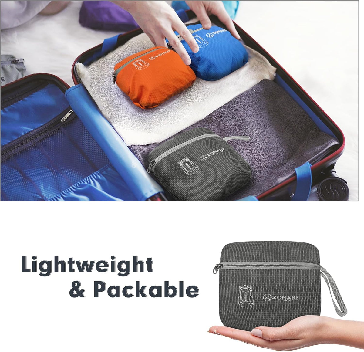 Ultra Lightweight Packable Backpack 25L - Foldable Hiking Backpacks Water Resistant Small Folding Daypack for Travel(Navy Blue)