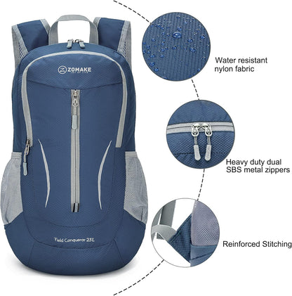Ultra Lightweight Packable Backpack 25L - Foldable Hiking Backpacks Water Resistant Small Folding Daypack for Travel(Navy Blue)