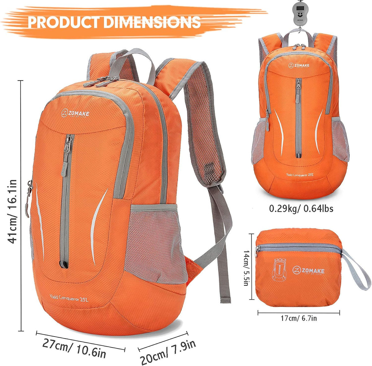 Ultra Lightweight Packable Backpack 25L - Foldable Hiking Backpacks Water Resistant Small Folding Daypack for Travel(Navy Blue)
