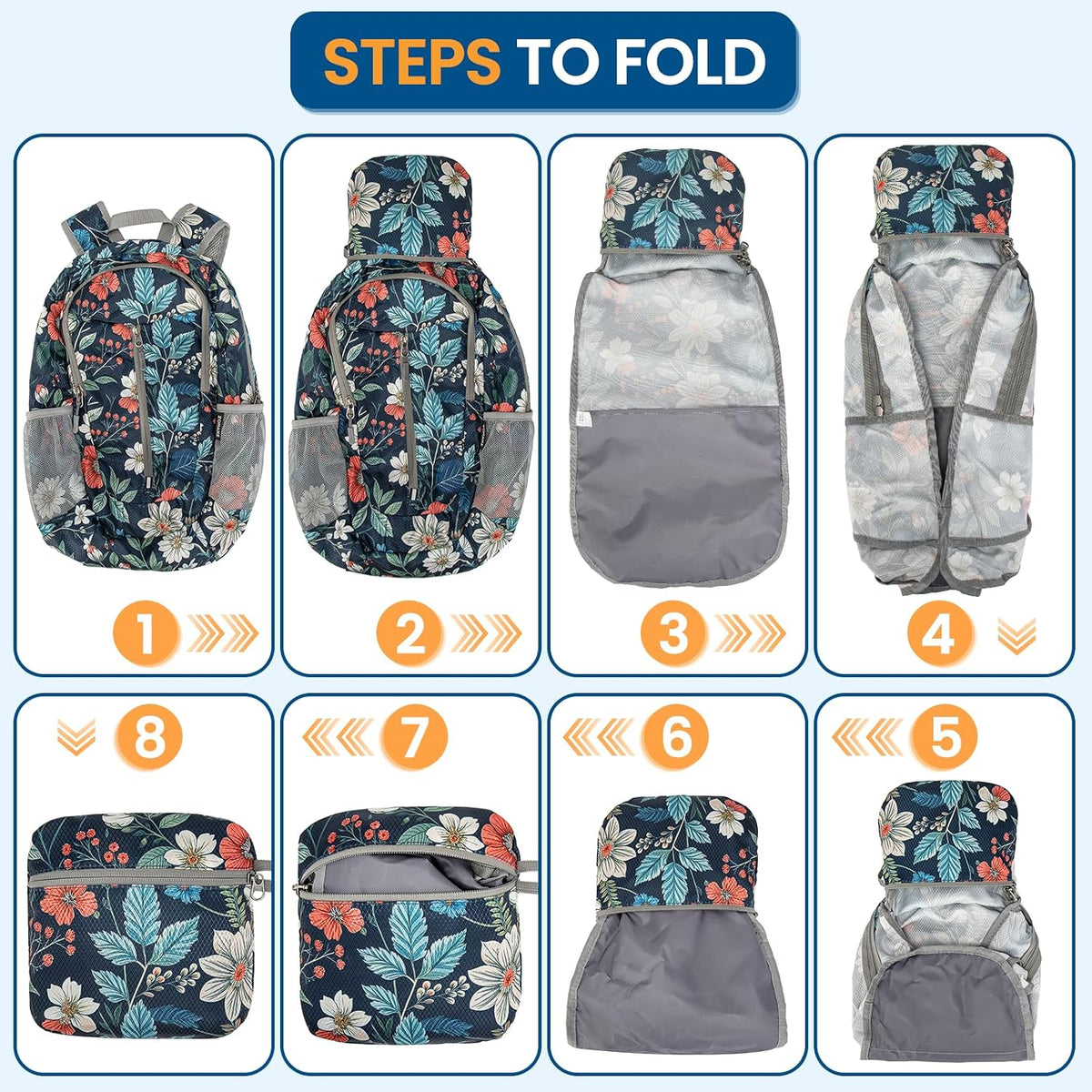 Ultra Lightweight Packable Backpack 25L - Foldable Hiking Backpacks Water Resistant Small Folding Daypack for Travel(Navy Blue)