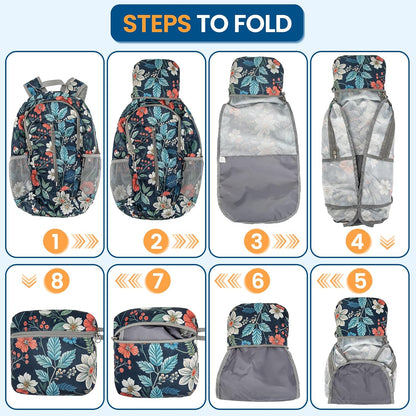 Ultra Lightweight Packable Backpack 25L - Foldable Hiking Backpacks Water Resistant Small Folding Daypack for Travel(Navy Blue)