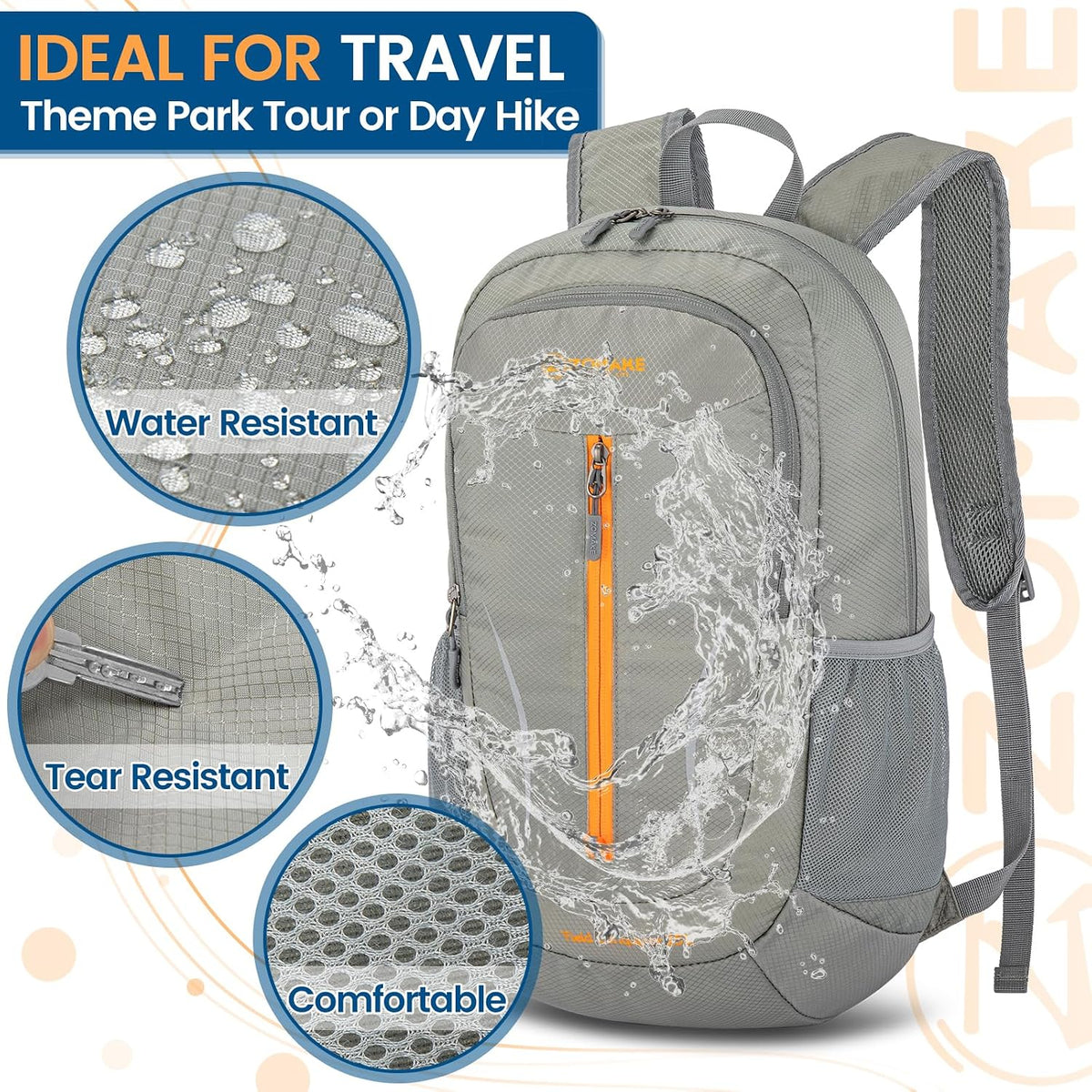 Ultra Lightweight Packable Backpack 25L - Foldable Hiking Backpacks Water Resistant Small Folding Daypack for Travel(Navy Blue)