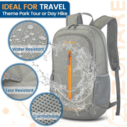 Ultra Lightweight Packable Backpack 25L - Foldable Hiking Backpacks Water Resistant Small Folding Daypack for Travel(Navy Blue)