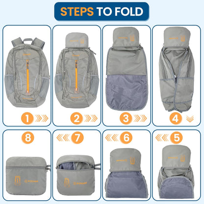 Ultra Lightweight Packable Backpack 25L - Foldable Hiking Backpacks Water Resistant Small Folding Daypack for Travel(Navy Blue)