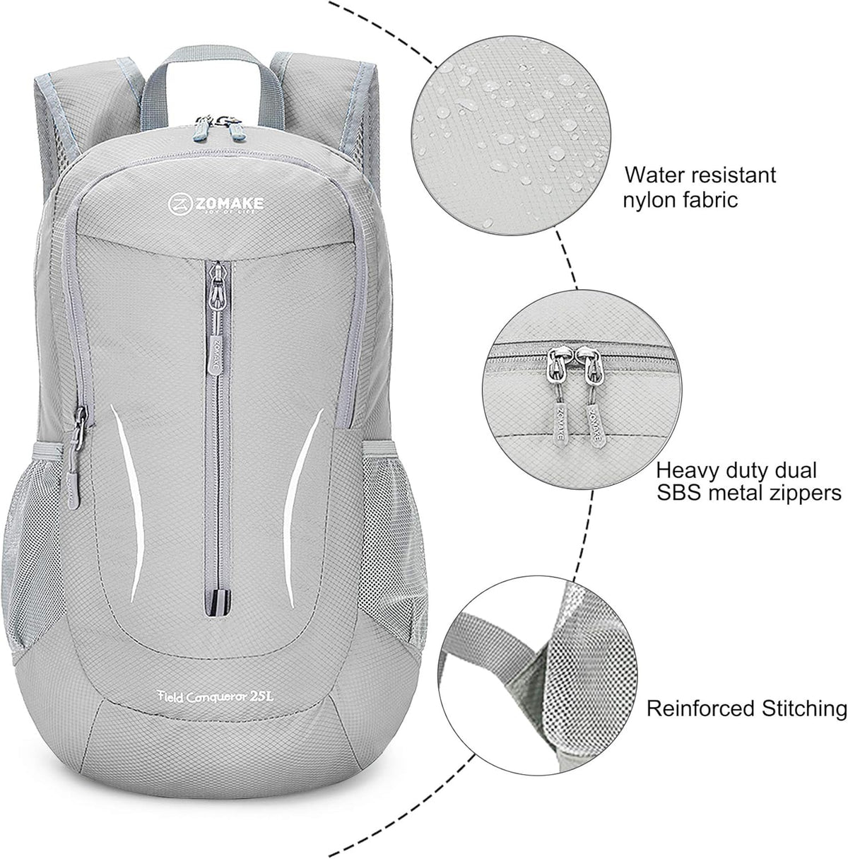 Ultra Lightweight Packable Backpack 25L - Foldable Hiking Backpacks Water Resistant Small Folding Daypack for Travel(Navy Blue)