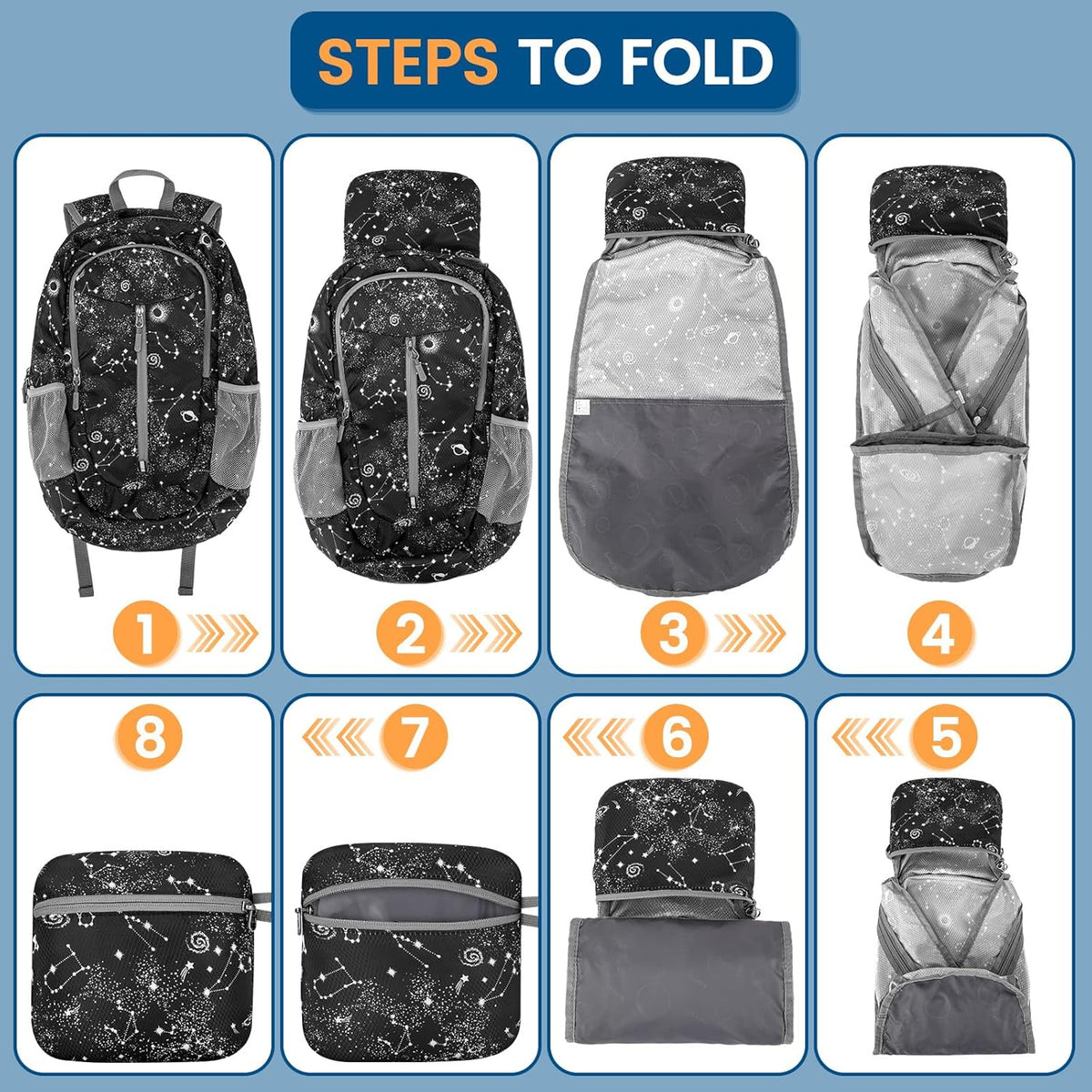 Ultra Lightweight Packable Backpack 25L - Foldable Hiking Backpacks Water Resistant Small Folding Daypack for Travel(Navy Blue)