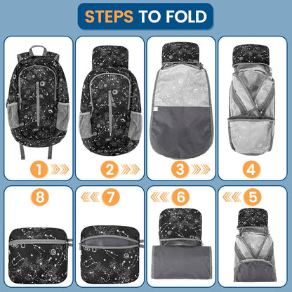 Ultra Lightweight Packable Backpack 25L - Foldable Hiking Backpacks Water Resistant Small Folding Daypack for Travel(Navy Blue)