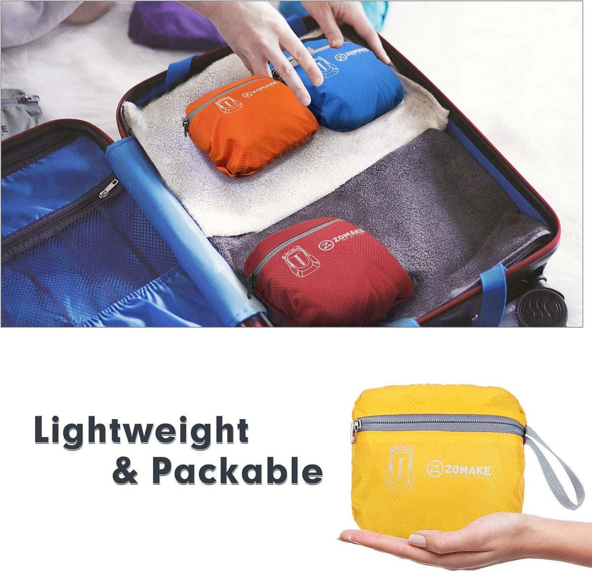Ultra Lightweight Packable Backpack 25L - Foldable Hiking Backpacks Water Resistant Small Folding Daypack for Travel(Navy Blue)
