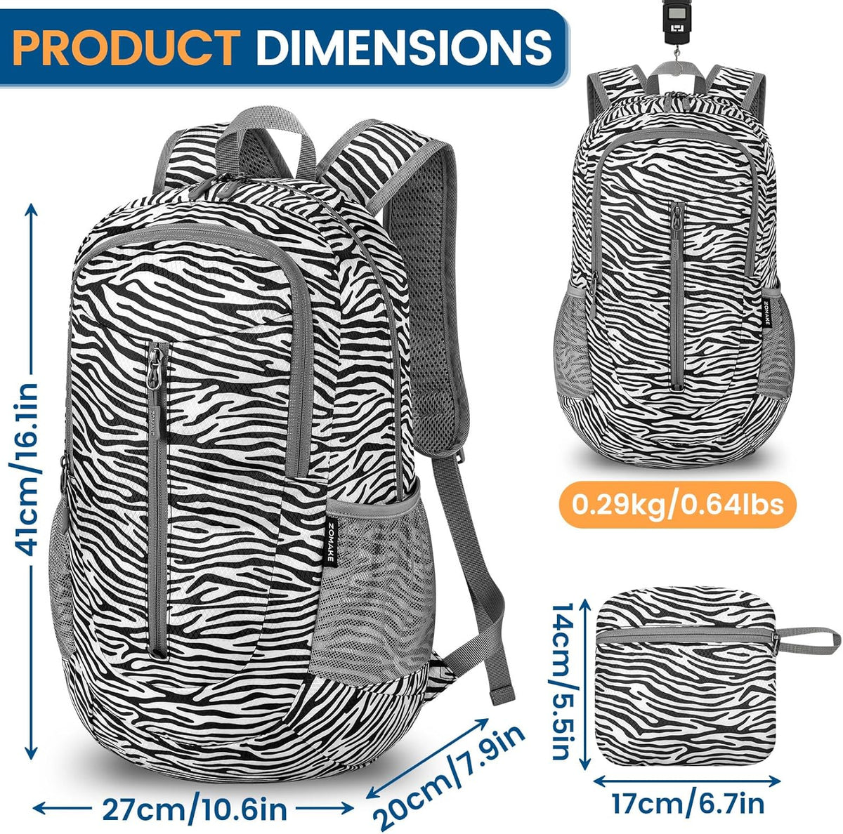 Ultra Lightweight Packable Backpack 25L - Foldable Hiking Backpacks Water Resistant Small Folding Daypack for Travel(Navy Blue)