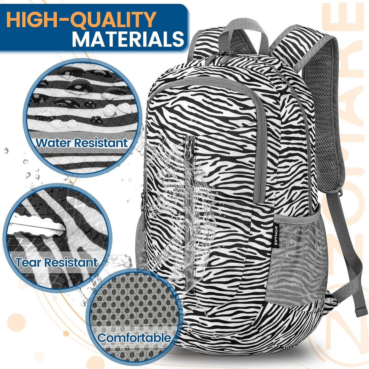 Ultra Lightweight Packable Backpack 25L - Foldable Hiking Backpacks Water Resistant Small Folding Daypack for Travel(Navy Blue)