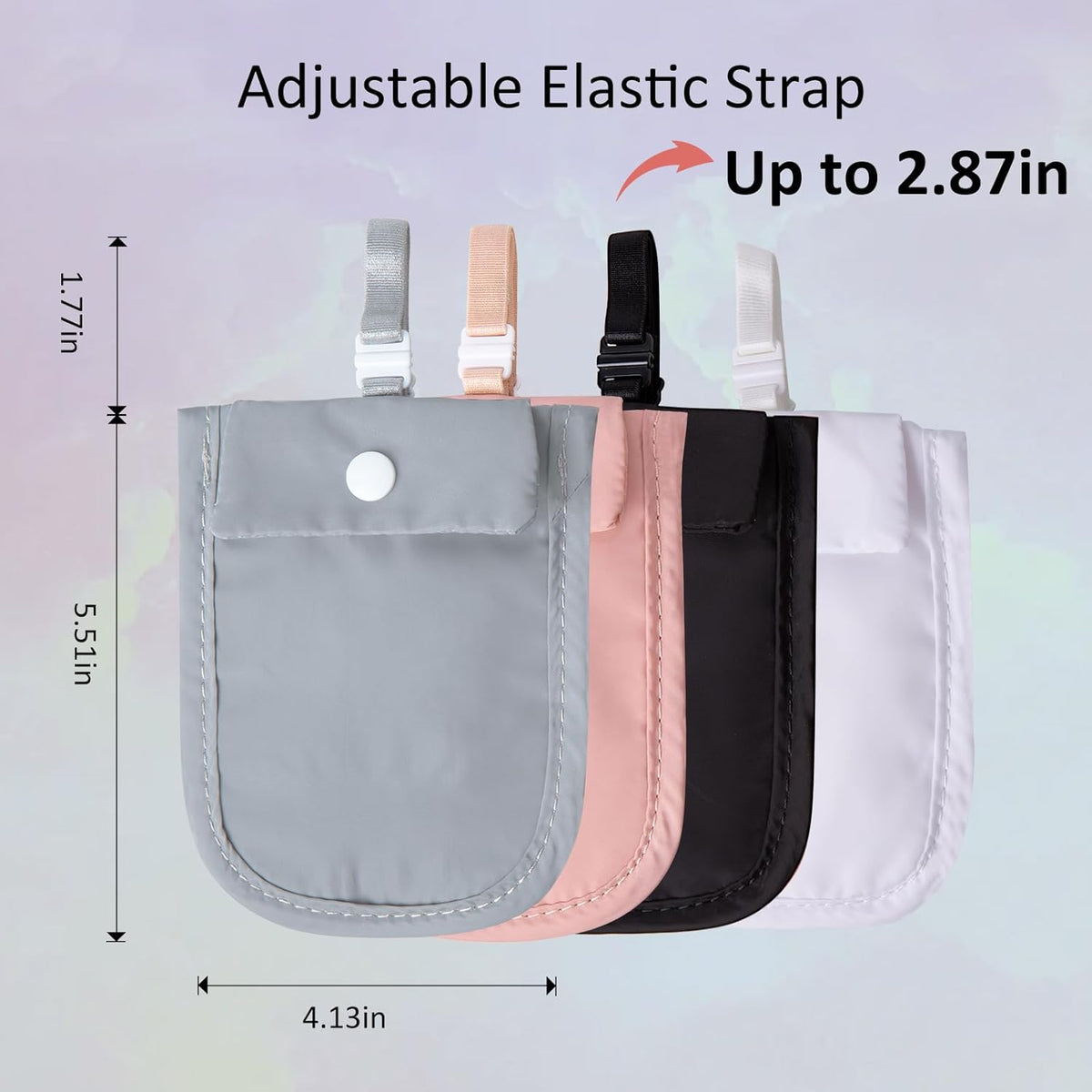 Hidden Bra Wallet - Undercover Travel Pouch with Adjustable Elastic Strap for Credit Cash，Cards, and Valuables - Secret Stash Pocket for All Bra Sizes (grey)