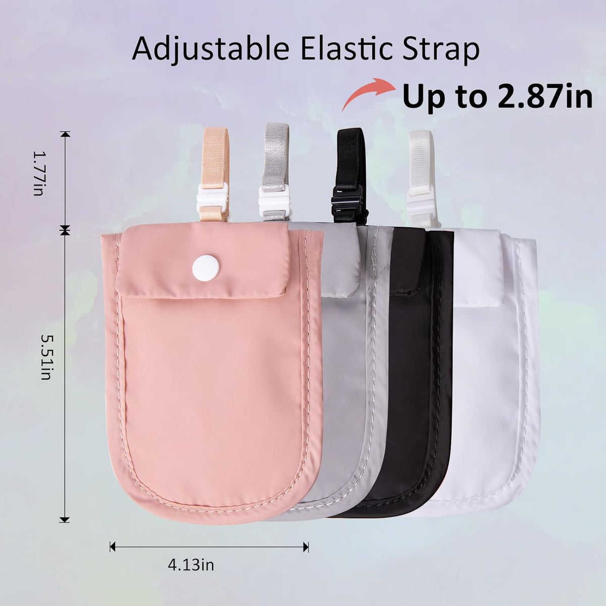 Hidden Bra Wallet - Undercover Travel Pouch with Adjustable Elastic Strap for Credit Cash，Cards, and Valuables - Secret Stash Pocket for All Bra Sizes (grey)