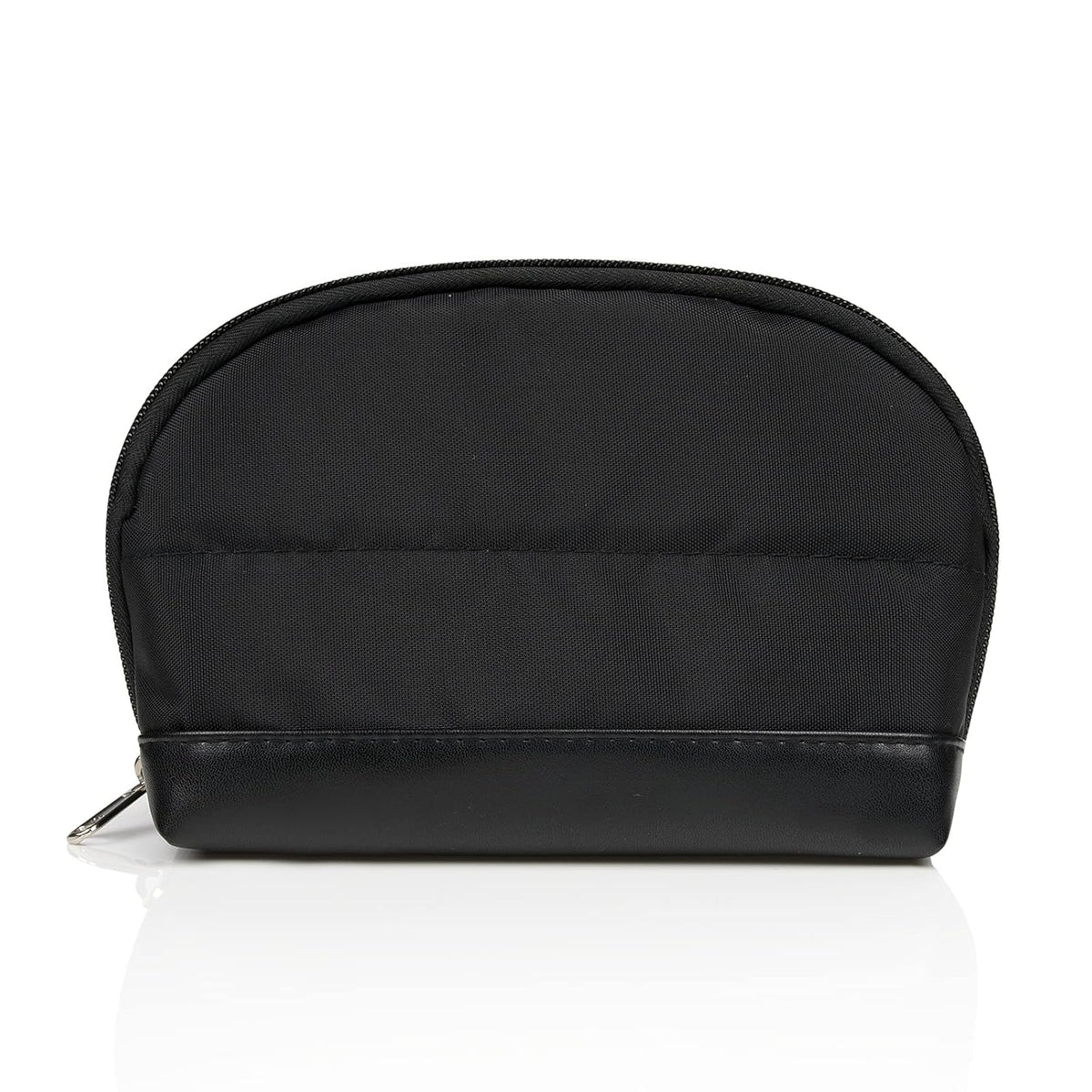 Small Makeup Bag, 2 Layers Travel Make up Organizer Bag with Makeup Brush Holder, Portable Cosmetic Bag for Women/Girls, Blue Flower
