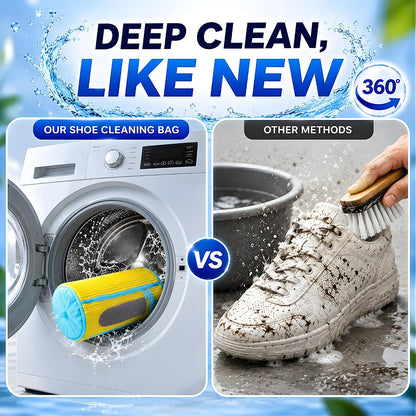 Shoe Washing Machine Bag for Wash & Dry, 4-in-1 Kit 2 Chenille Sneaker Laundry Bags + 2 Dust Bags, Self-Locking Zipper