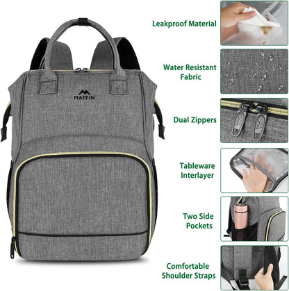 Insulated Lunch Backpack for Women, 15.6 Inch Work Laptop Backpack | with Lunch Compartment, Water-Resistant, Office Picnic College, Computer Backpacks, Meal Prep Bag, Gifts for Nurse Teacher