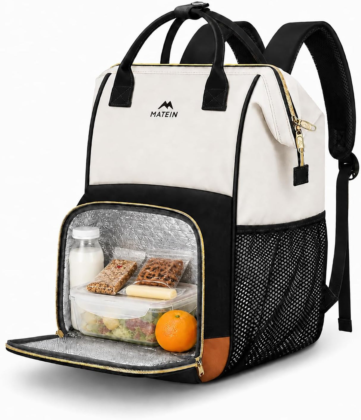 Insulated Lunch Backpack for Women, 15.6 Inch Work Laptop Backpack | with Lunch Compartment, Water-Resistant, Office Picnic College, Computer Backpacks, Meal Prep Bag, Gifts for Nurse Teacher
