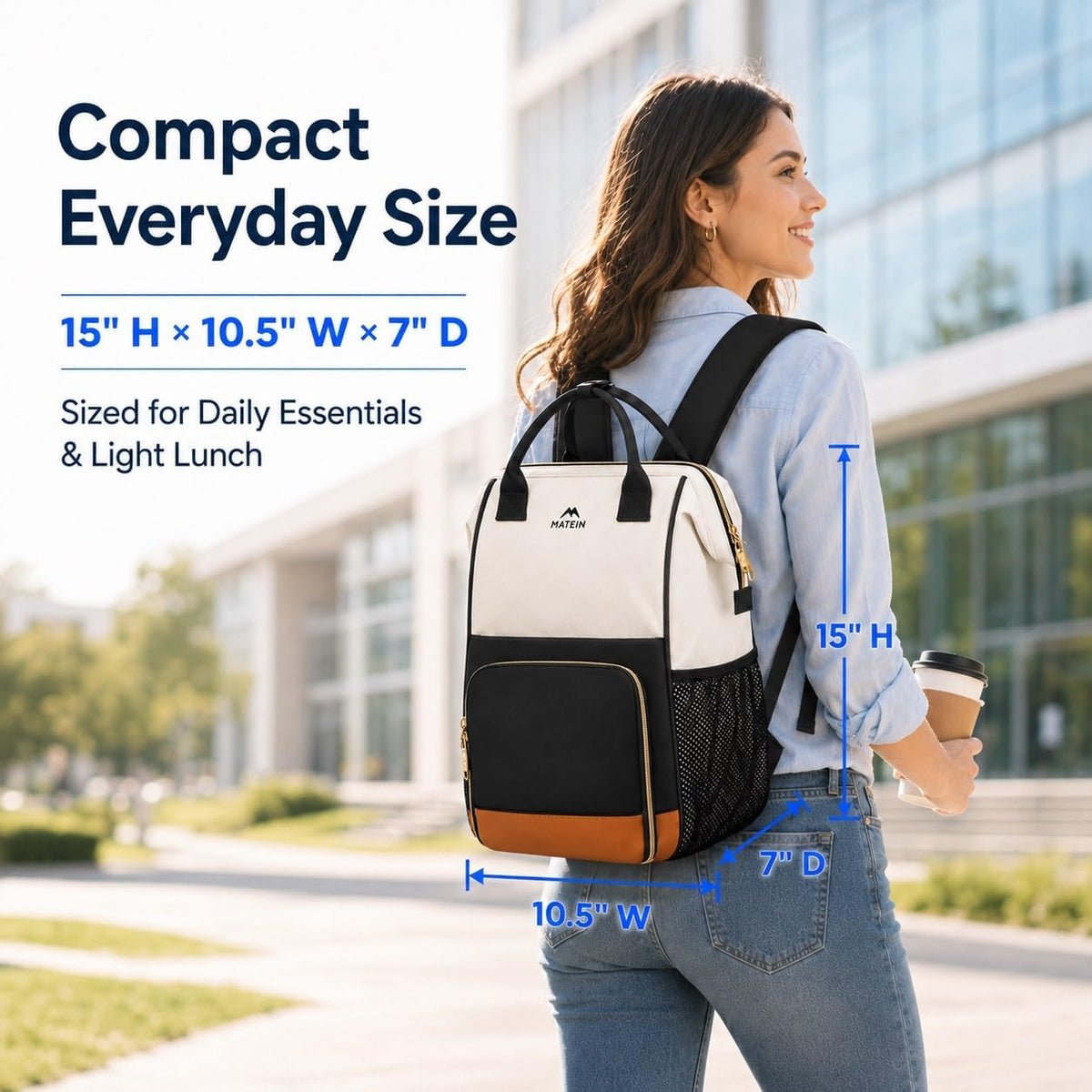 Insulated Lunch Backpack for Women, 15.6 Inch Work Laptop Backpack | with Lunch Compartment, Water-Resistant, Office Picnic College, Computer Backpacks, Meal Prep Bag, Gifts for Nurse Teacher