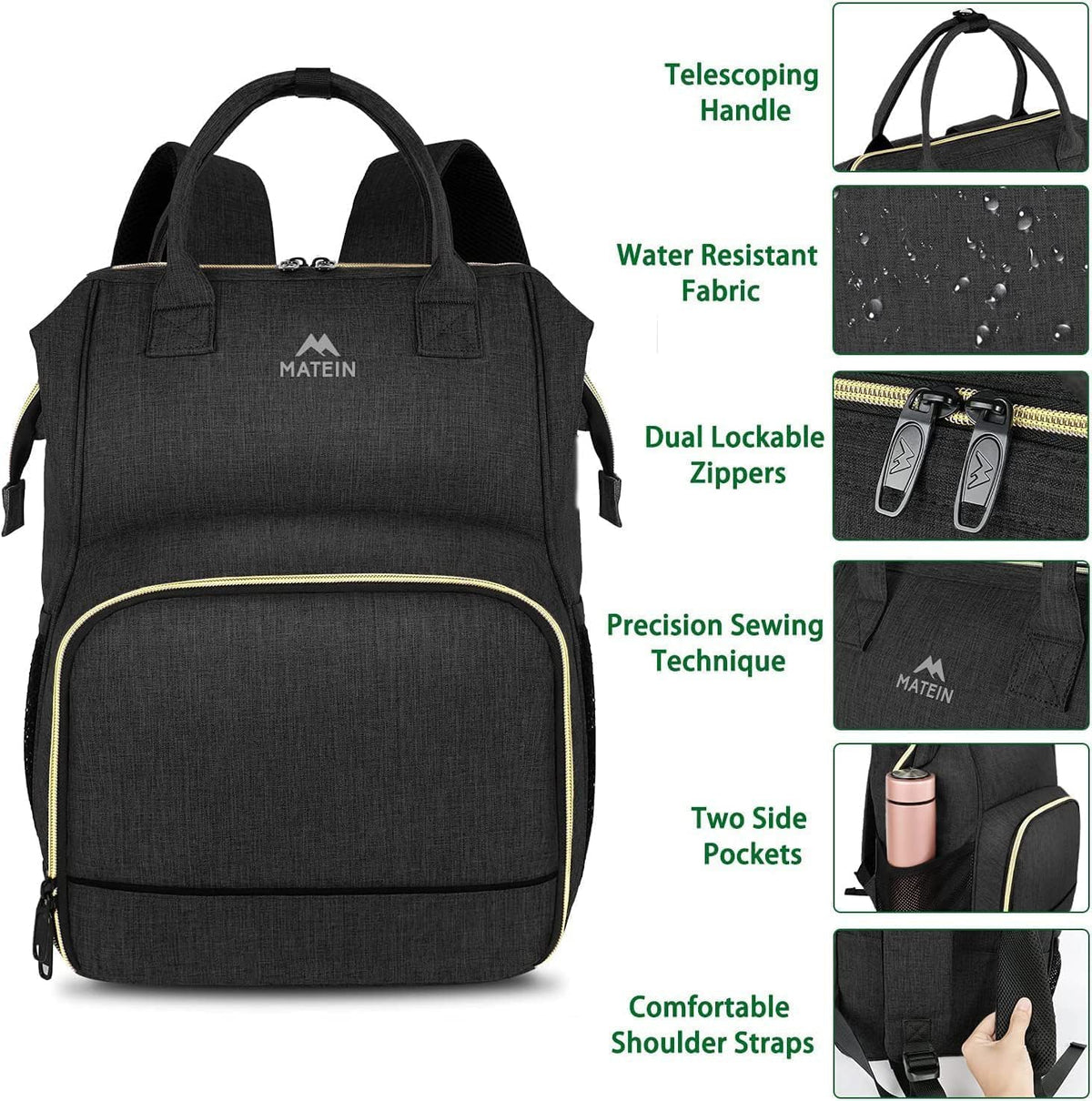 Insulated Lunch Backpack for Women, 15.6 Inch Work Laptop Backpack | with Lunch Compartment, Water-Resistant, Office Picnic College, Computer Backpacks, Meal Prep Bag, Gifts for Nurse Teacher