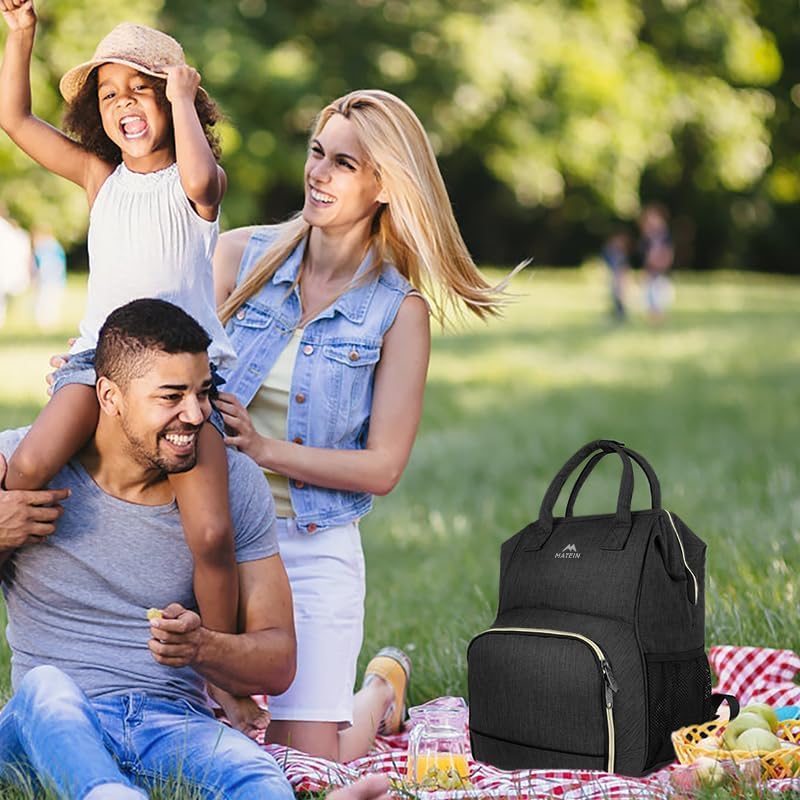 Insulated Lunch Backpack for Women, 15.6 Inch Work Laptop Backpack | with Lunch Compartment, Water-Resistant, Office Picnic College, Computer Backpacks, Meal Prep Bag, Gifts for Nurse Teacher