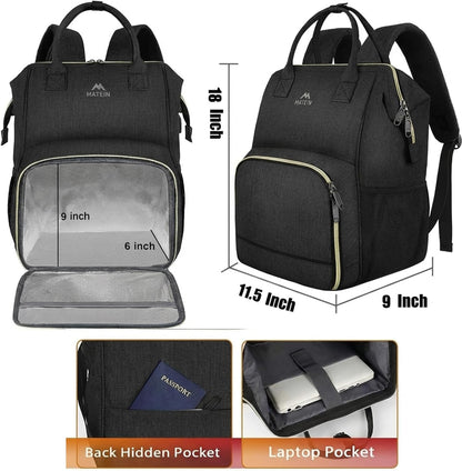 Insulated Lunch Backpack for Women, 15.6 Inch Work Laptop Backpack | with Lunch Compartment, Water-Resistant, Office Picnic College, Computer Backpacks, Meal Prep Bag, Gifts for Nurse Teacher