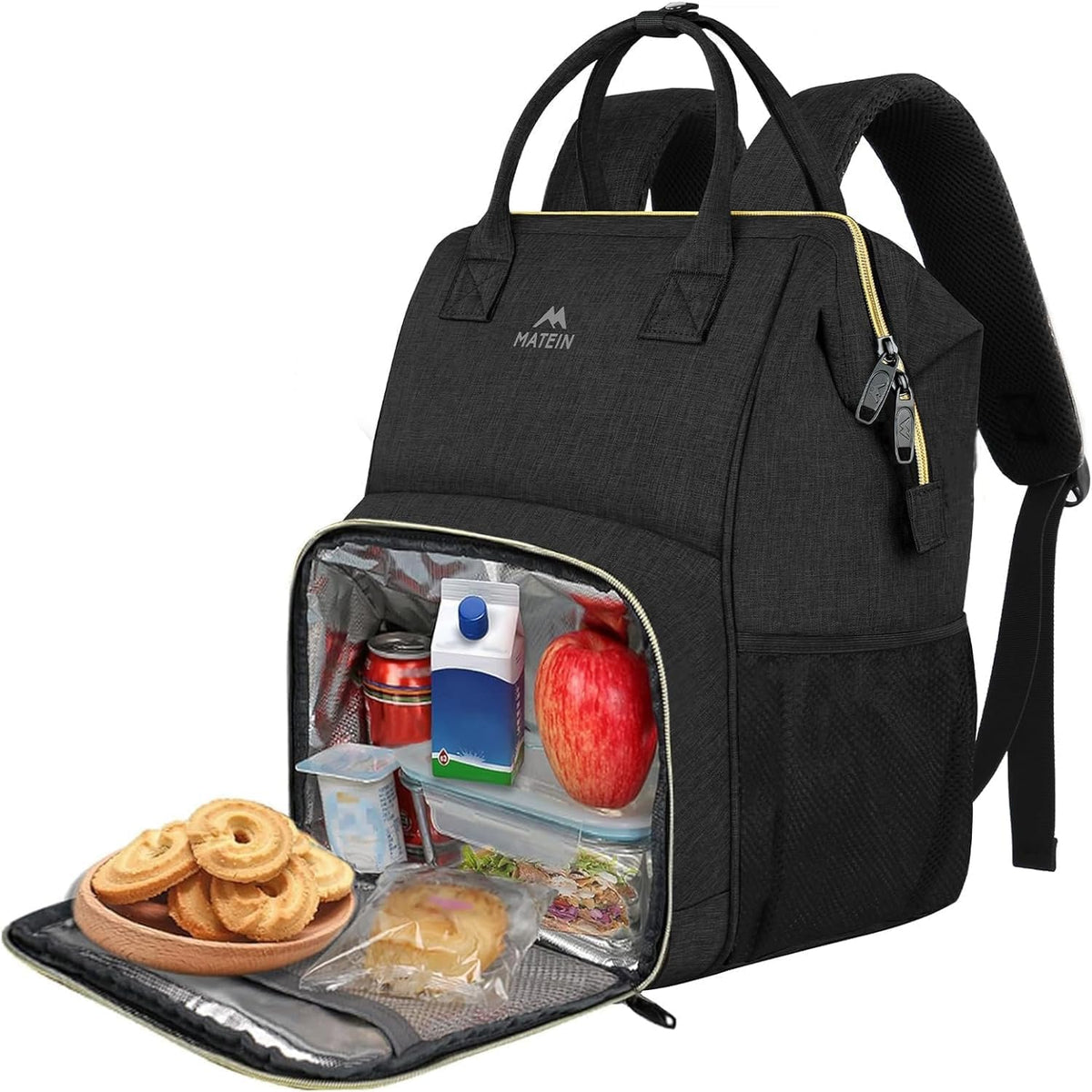 Insulated Lunch Backpack for Women, 15.6 Inch Work Laptop Backpack | with Lunch Compartment, Water-Resistant, Office Picnic College, Computer Backpacks, Meal Prep Bag, Gifts for Nurse Teacher
