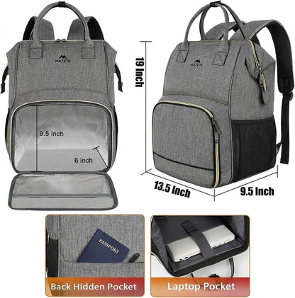 Insulated Lunch Backpack for Women, 15.6 Inch Work Laptop Backpack | with Lunch Compartment, Water-Resistant, Office Picnic College, Computer Backpacks, Meal Prep Bag, Gifts for Nurse Teacher