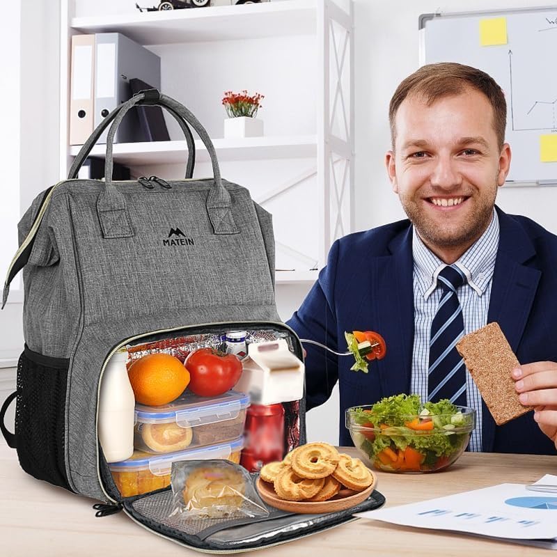 Insulated Lunch Backpack for Women, 15.6 Inch Work Laptop Backpack | with Lunch Compartment, Water-Resistant, Office Picnic College, Computer Backpacks, Meal Prep Bag, Gifts for Nurse Teacher