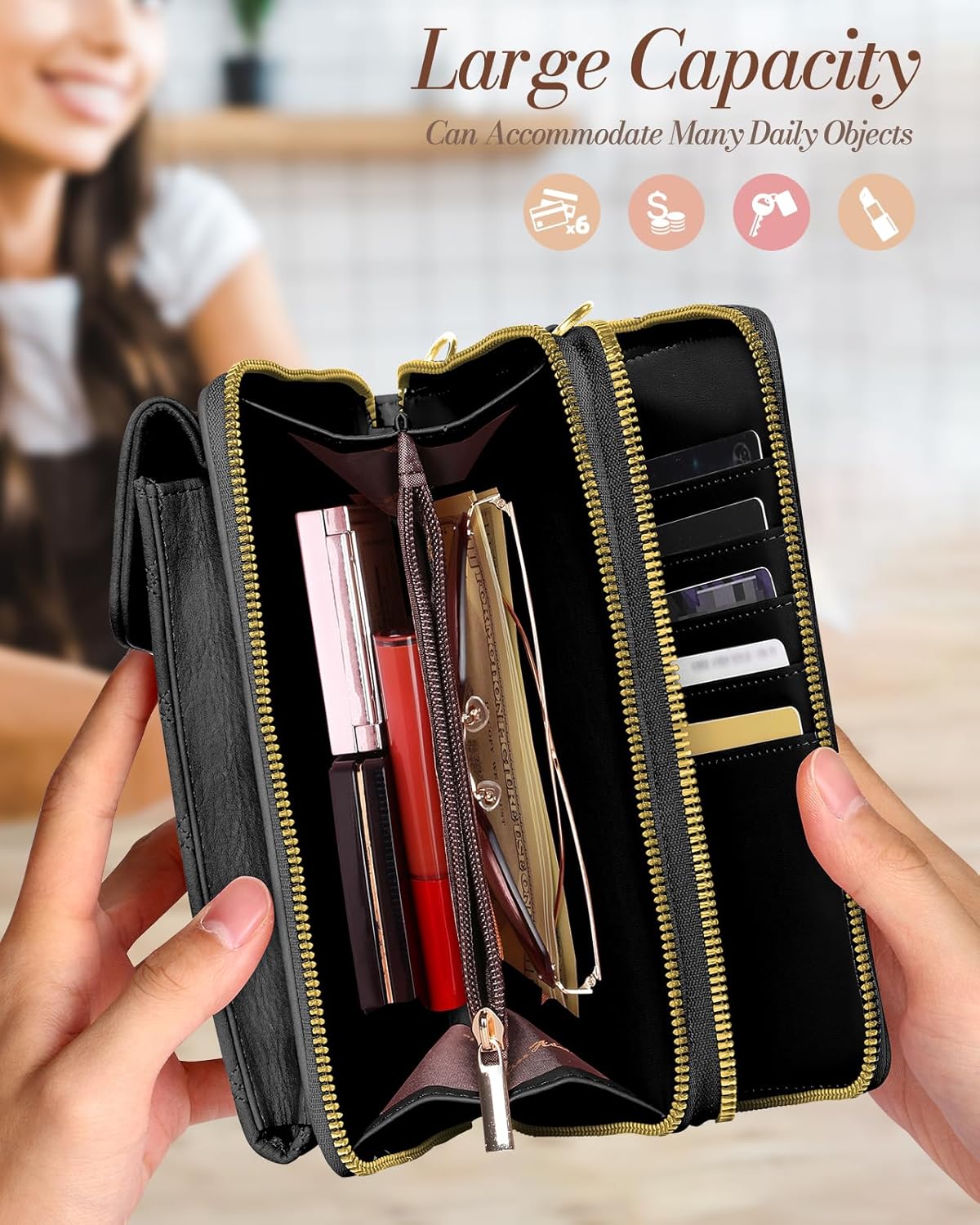 Crossbody Phone Purse for Women - Cute Small Bags Cellphone Wallet RFID Blocking with Strap Zipper and Card Slots