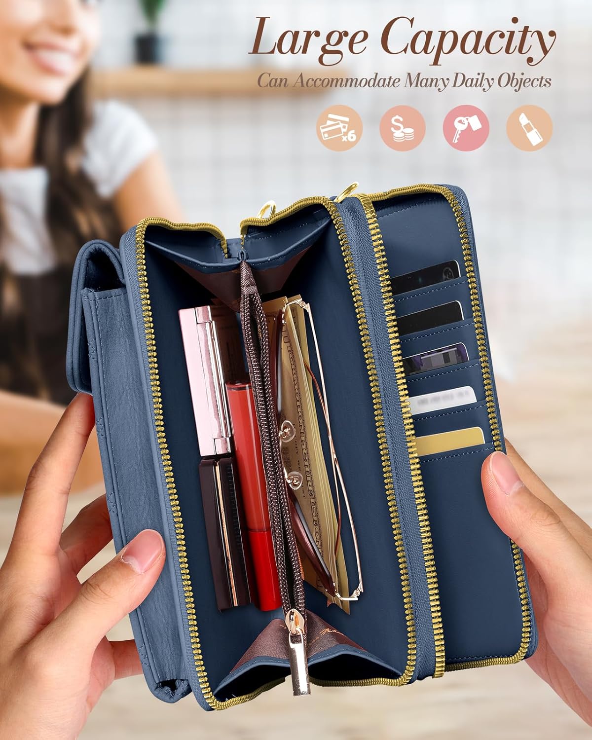 Crossbody Phone Purse for Women - Cute Small Bags Cellphone Wallet RFID Blocking with Strap Zipper and Card Slots