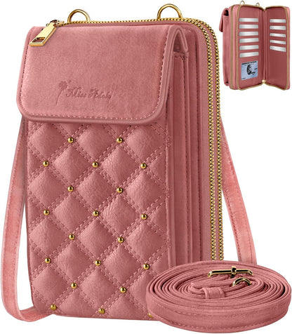 Crossbody Phone Purse for Women - Cute Small Bags Cellphone Wallet RFID Blocking with Strap Zipper and Card Slots