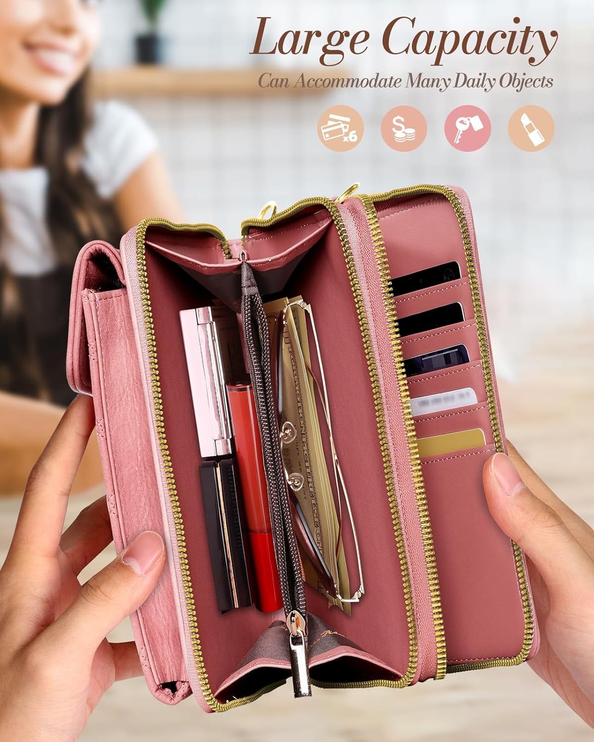 Crossbody Phone Purse for Women - Cute Small Bags Cellphone Wallet RFID Blocking with Strap Zipper and Card Slots
