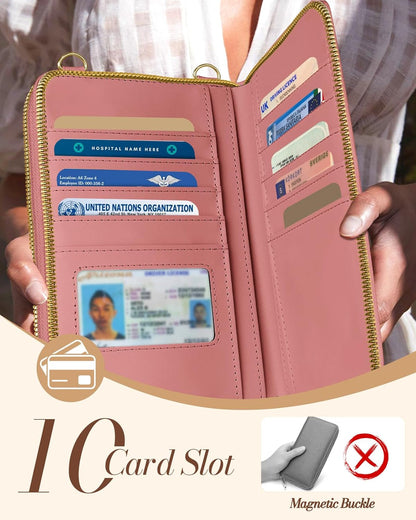 Crossbody Phone Purse for Women - Cute Small Bags Cellphone Wallet RFID Blocking with Strap Zipper and Card Slots