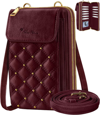 Crossbody Phone Purse for Women - Cute Small Bags Cellphone Wallet RFID Blocking with Strap Zipper and Card Slots