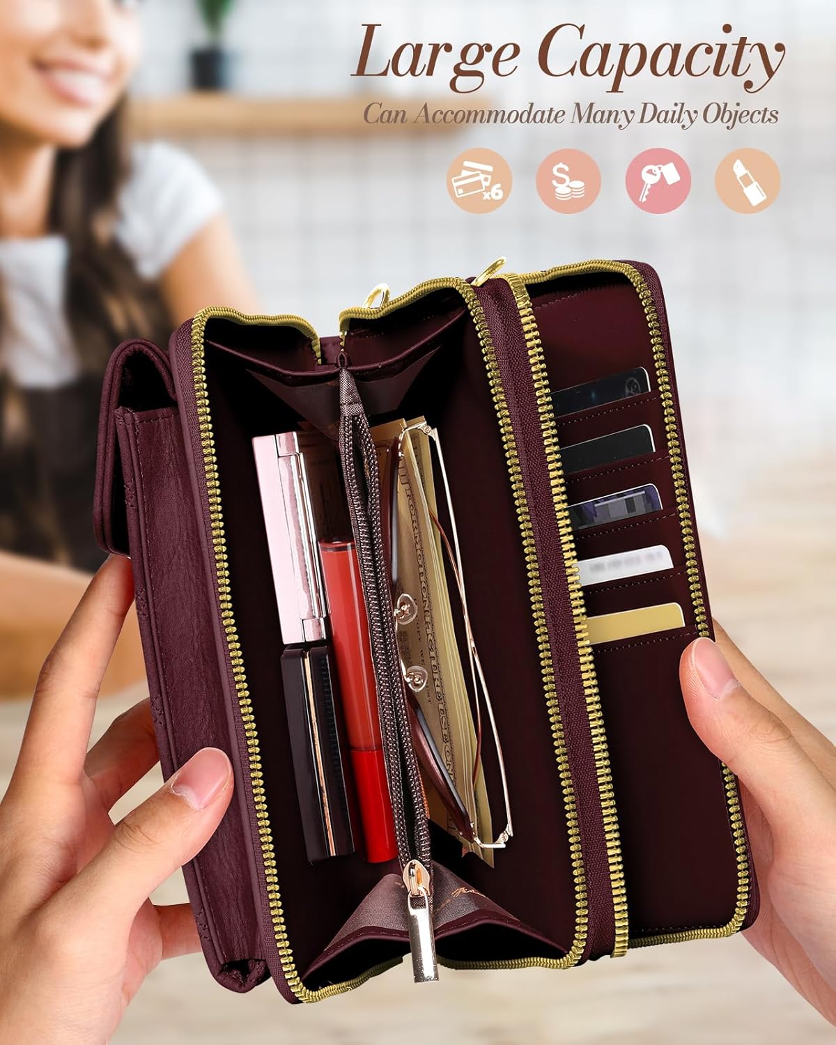 Crossbody Phone Purse for Women - Cute Small Bags Cellphone Wallet RFID Blocking with Strap Zipper and Card Slots