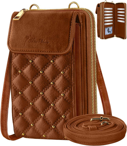 Crossbody Phone Purse for Women - Cute Small Bags Cellphone Wallet RFID Blocking with Strap Zipper and Card Slots