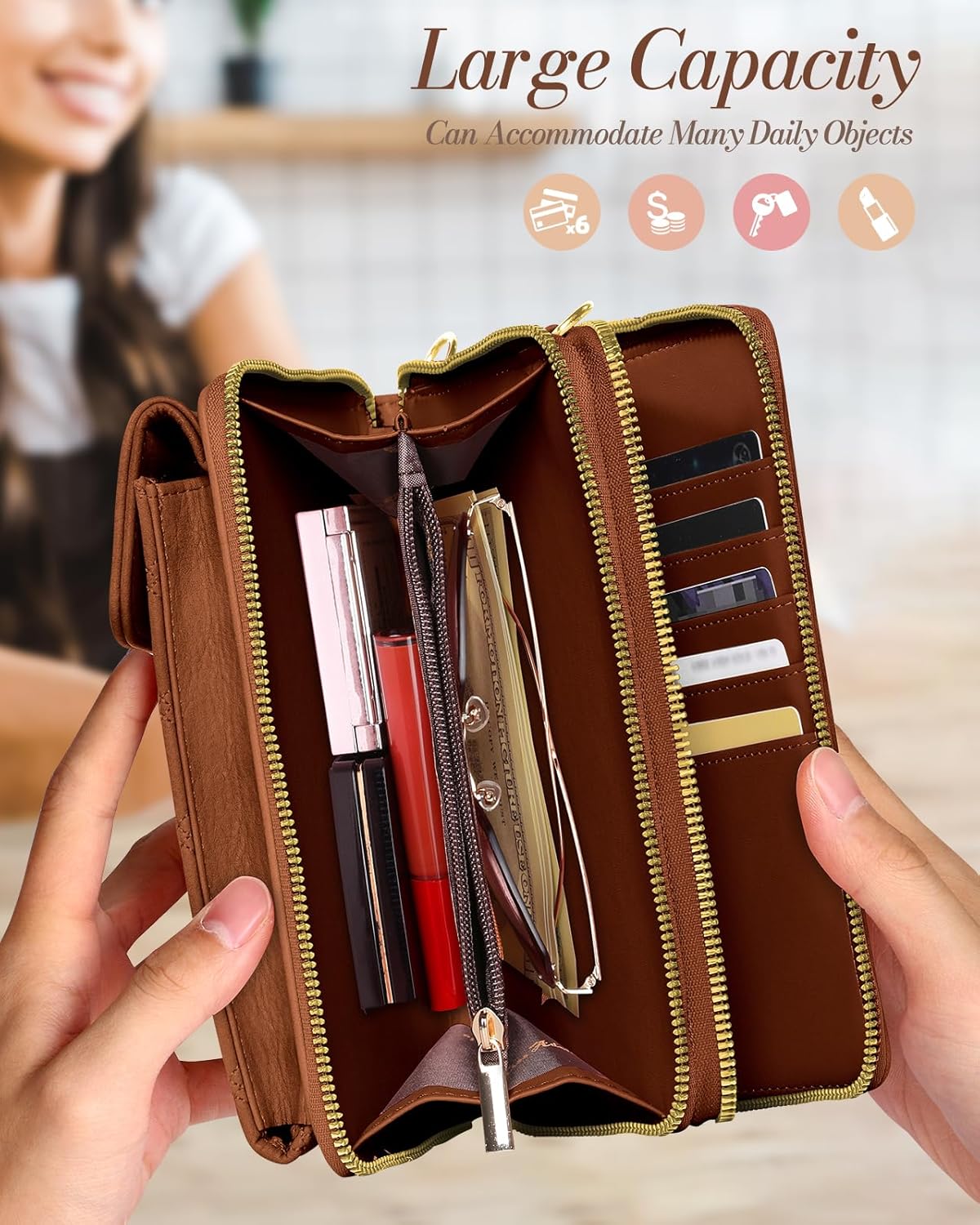 Crossbody Phone Purse for Women - Cute Small Bags Cellphone Wallet RFID Blocking with Strap Zipper and Card Slots