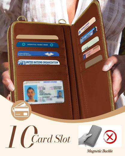 Crossbody Phone Purse for Women - Cute Small Bags Cellphone Wallet RFID Blocking with Strap Zipper and Card Slots