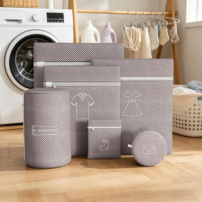 Mesh Washing Bags for Laundry - Anti-Knot Bra Protective Sack - with Zipper Machine Washable Anti-Deformation Laundry Wash Bag | for Outerwear Skirt T-Shirt Sock Pant Travel Dorm