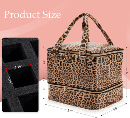 Nail Polish Organizer Bag Holds 42 Bottles Nail Polish & Nail Lamp, Gel Nail Polish Organizers and Storage box for Nail Tech, Nail Kit Supplies Organizer Case - Black