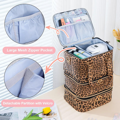 Nail Polish Organizer Bag Holds 42 Bottles Nail Polish & Nail Lamp, Gel Nail Polish Organizers and Storage box for Nail Tech, Nail Kit Supplies Organizer Case - Black